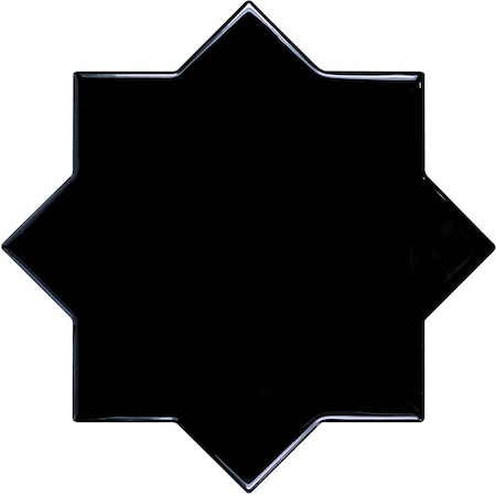 Apollo Tile Siena 5.35 in. x 5.35 in. Glossy Black Ceramic Star-Shaped Wall and Floor Tile 5.37 sqft/case, 27PK MOR88NERSTRA